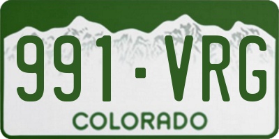 CO license plate 991VRG