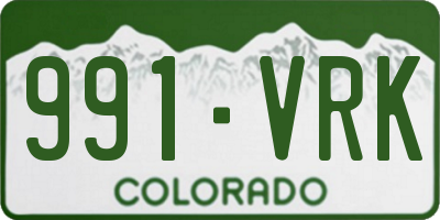 CO license plate 991VRK