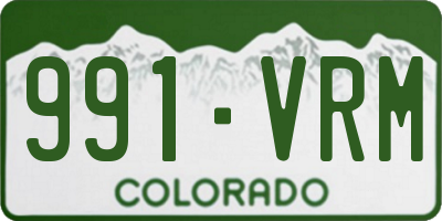 CO license plate 991VRM