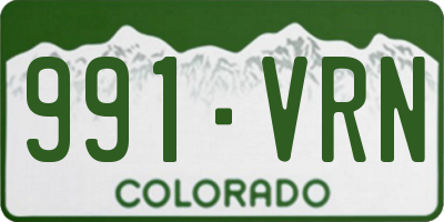 CO license plate 991VRN