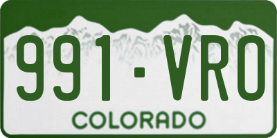 CO license plate 991VRO