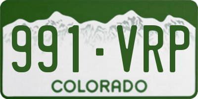 CO license plate 991VRP
