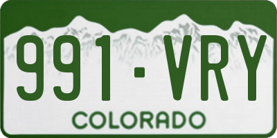 CO license plate 991VRY