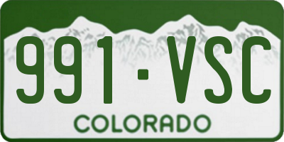 CO license plate 991VSC