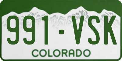 CO license plate 991VSK