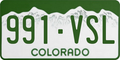 CO license plate 991VSL