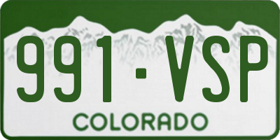 CO license plate 991VSP