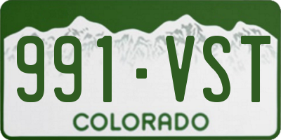 CO license plate 991VST