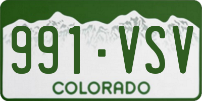 CO license plate 991VSV
