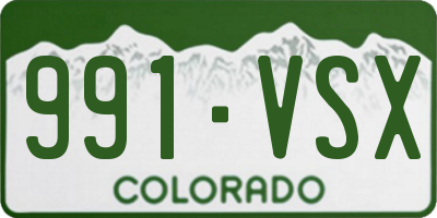 CO license plate 991VSX
