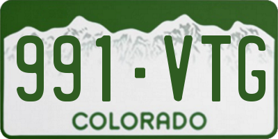 CO license plate 991VTG