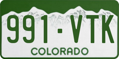 CO license plate 991VTK