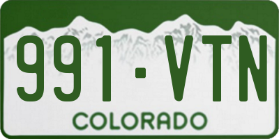CO license plate 991VTN