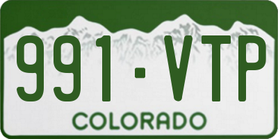 CO license plate 991VTP