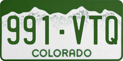CO license plate 991VTQ