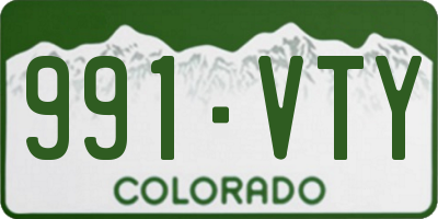 CO license plate 991VTY