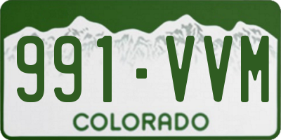 CO license plate 991VVM