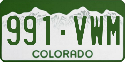 CO license plate 991VWM