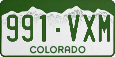 CO license plate 991VXM
