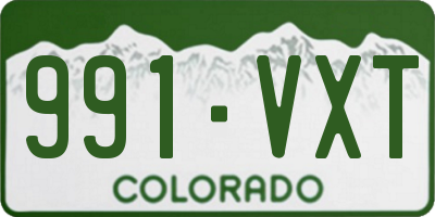 CO license plate 991VXT