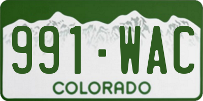 CO license plate 991WAC