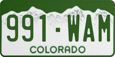 CO license plate 991WAM