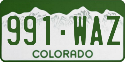 CO license plate 991WAZ