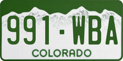 CO license plate 991WBA