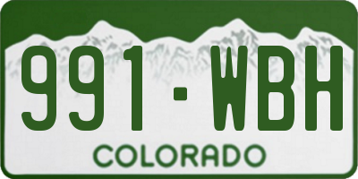 CO license plate 991WBH