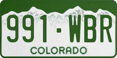 CO license plate 991WBR