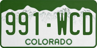 CO license plate 991WCD