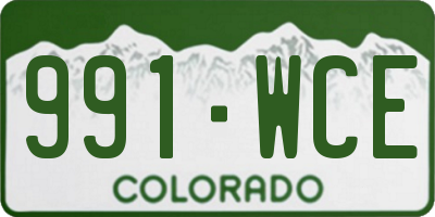 CO license plate 991WCE
