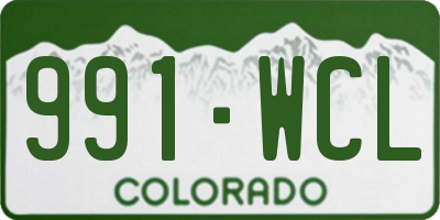 CO license plate 991WCL