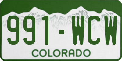 CO license plate 991WCW