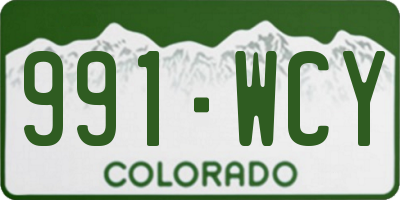 CO license plate 991WCY