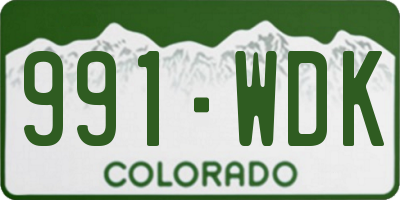 CO license plate 991WDK