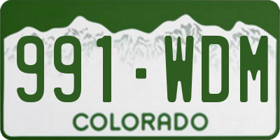 CO license plate 991WDM