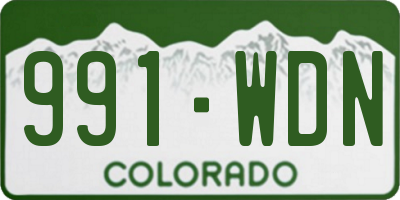CO license plate 991WDN
