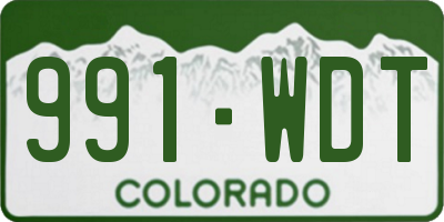 CO license plate 991WDT