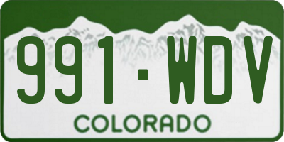 CO license plate 991WDV