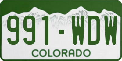 CO license plate 991WDW