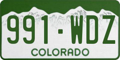 CO license plate 991WDZ