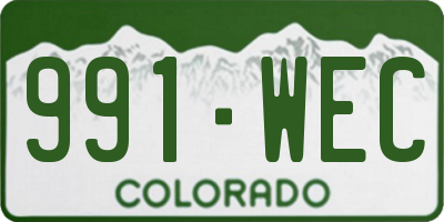 CO license plate 991WEC