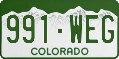 CO license plate 991WEG