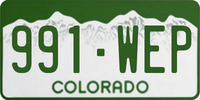 CO license plate 991WEP