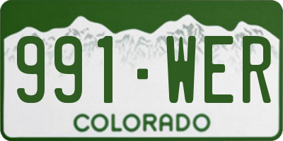 CO license plate 991WER