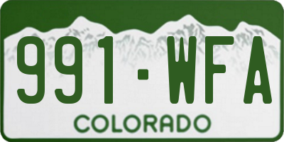 CO license plate 991WFA