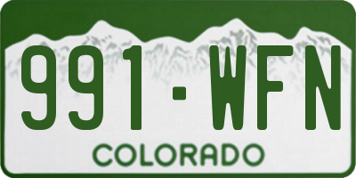 CO license plate 991WFN