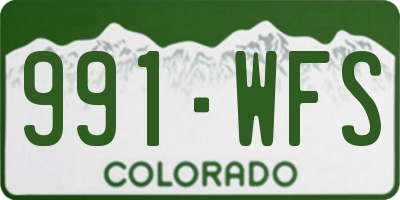 CO license plate 991WFS