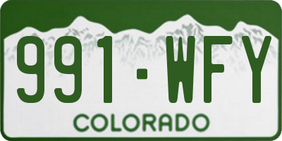 CO license plate 991WFY